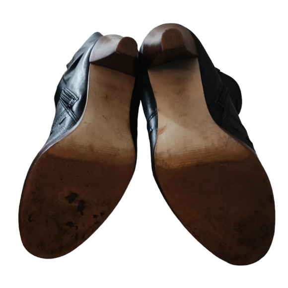 Guess Tall Black Leather Boots Knee High Heeled Boots - Picture 9 of 11